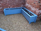 Aston corner wooden planter - painted with Cuprinol's Forget Me Not