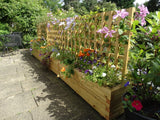 Block style trough wooden planters with trellis (custom sized trellis)