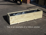 Block style trough wooden planters - made from pressure treated timber
