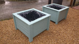 Aston square wooden planters - Painted with Cuprinol's Seagrass