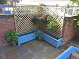 Aston corner wooden planter - painted with Cuprinol's Forget Me Not