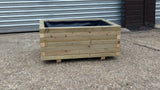 Block style rectangular wooden planters - made from pressure treated timber