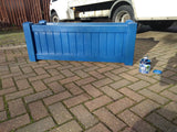 Versailles trough planters, without finials, painted with Dulux Weathershield's Oxford Blue