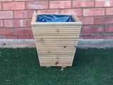 Tapered budget wooden decking planters, 3 rows of decking