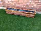 Scorched timber wooden planter stained light oak