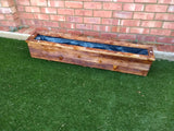 Scorched timber wooden planter stained light oak