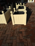 Versailles square wooden planters painted with Cuprinol's Country Cream