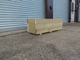Budget large trough wooden planters, 3 rows of decking, extra wide (40cm)