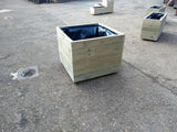 Square wooden planters, 5 rows of decking