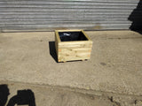 Block style square wooden planters - made from pressure treated timber