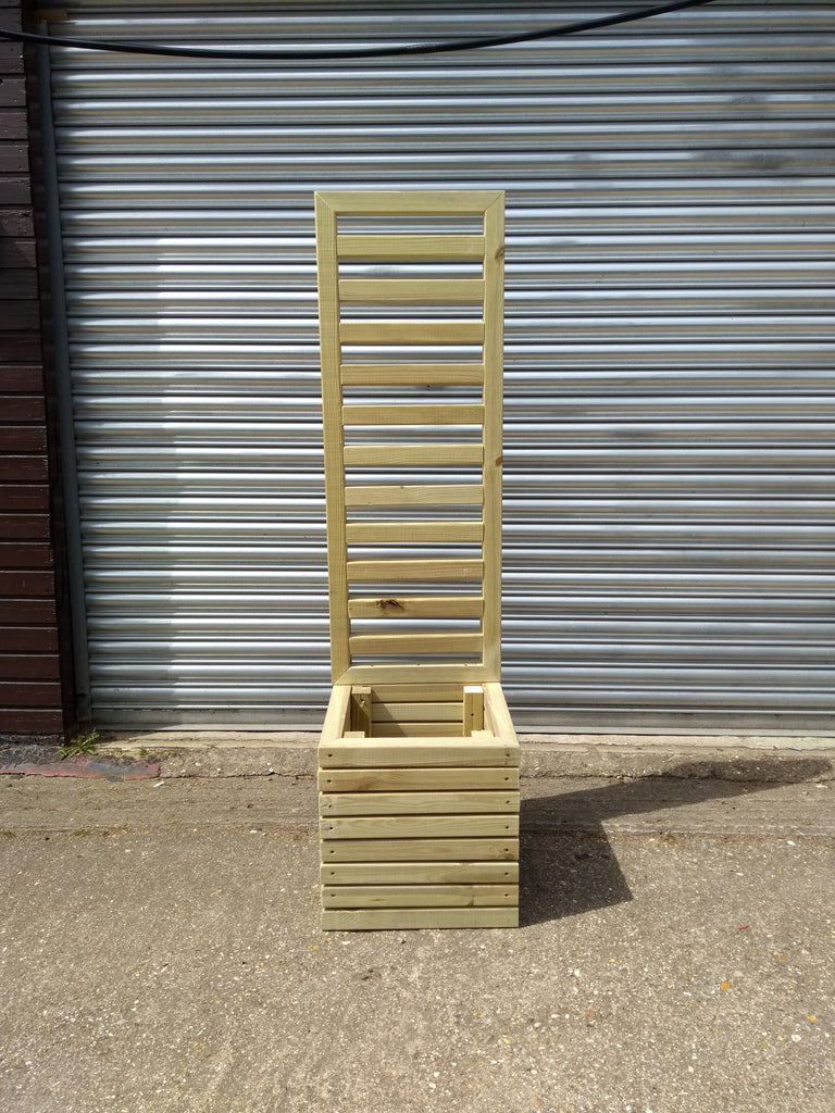 square wooden planter with trellis Block style square wooden planters with spaces between the rows with t – Premier Wooden Planters