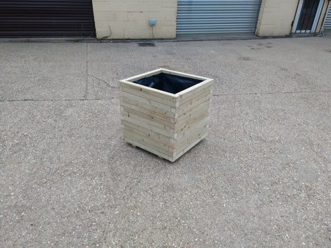 Block style cube wooden planters - made from pressure treated timber