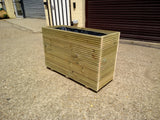 Budget large trough wooden planters, 5 rows of decking, extra wide (40cm)