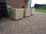 Block style cube wooden planters - made from pressure treated timber