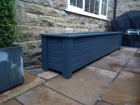 Aston trough wooden planter - painted with Cuprinol's Urban Slate