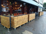 Wooden planters on wheels / casters for bars / restaurants