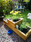 Budget 3 celled decking wooden planter, 90cm long by 30cm wide