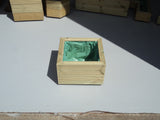 Square wooden planters, 2 rows of decking