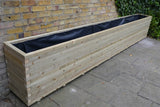 Block style trough wooden planters - EXTRA LONG & EXTRA HIGH