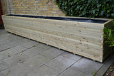 Block style trough wooden planters - EXTRA LONG & EXTRA HIGH
